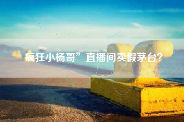 瘋狂小楊哥”直播間賣假茅臺？