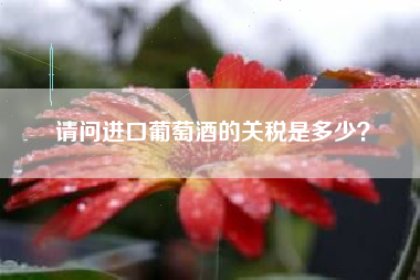 請問進(jìn)口葡萄酒的關(guān)稅是多少？